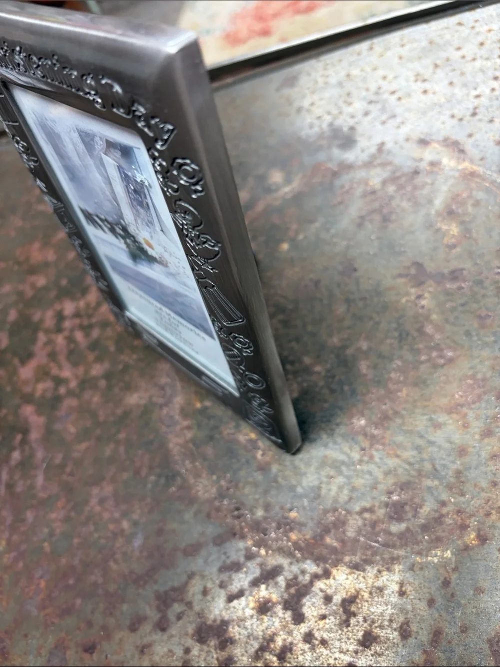 My Christening Day Silver Plate Photo Frame. Embossed Details & Customizable 4x6